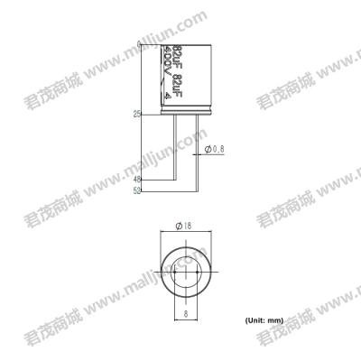 直插电解电容400V 82μF